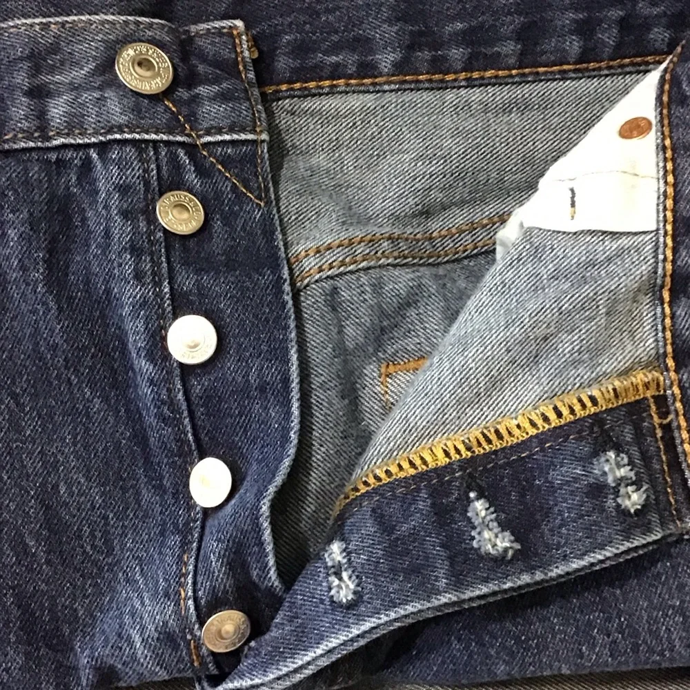Levi's 501 Button Fly Jeans Dark Wash Straight Men's 36 X 32